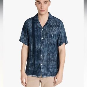 Banks Journal Men's Ras Short Sleeve Shirt linen Size XL